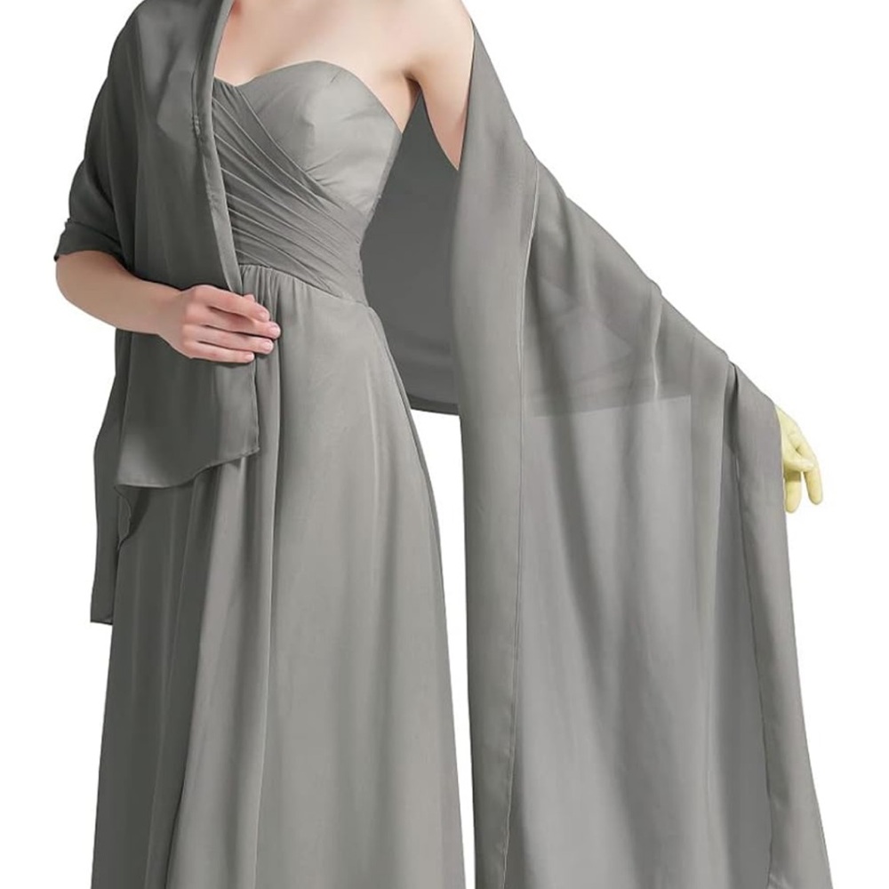 Beautelicate sheer bridal women’s shawl for special occasions stone grey; 7 new